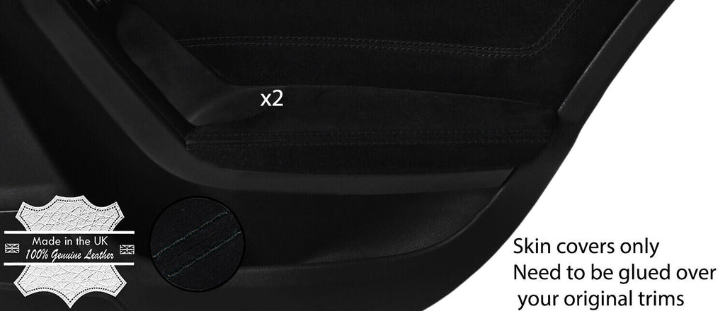 BLACK STITCH 2X REAR DOOR ARMREST SUEDE COVERS FITS AUDI A5 SPORTBACK 4 DOOR