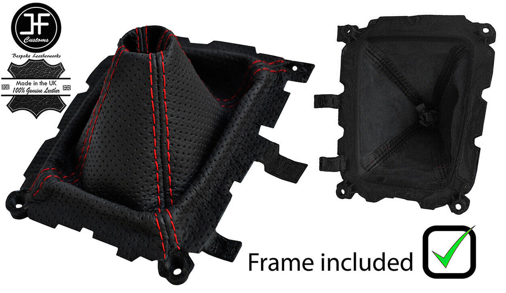 RED STITCH PERFORATED LEATHER GEAR+PLASTIC FRAME FOR MAZDA MX5 MK1 NA MIATA