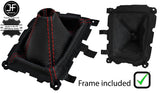 RED STITCH PERFORATED LEATHER GEAR+PLASTIC FRAME FOR MAZDA MX5 MK1 NA MIATA