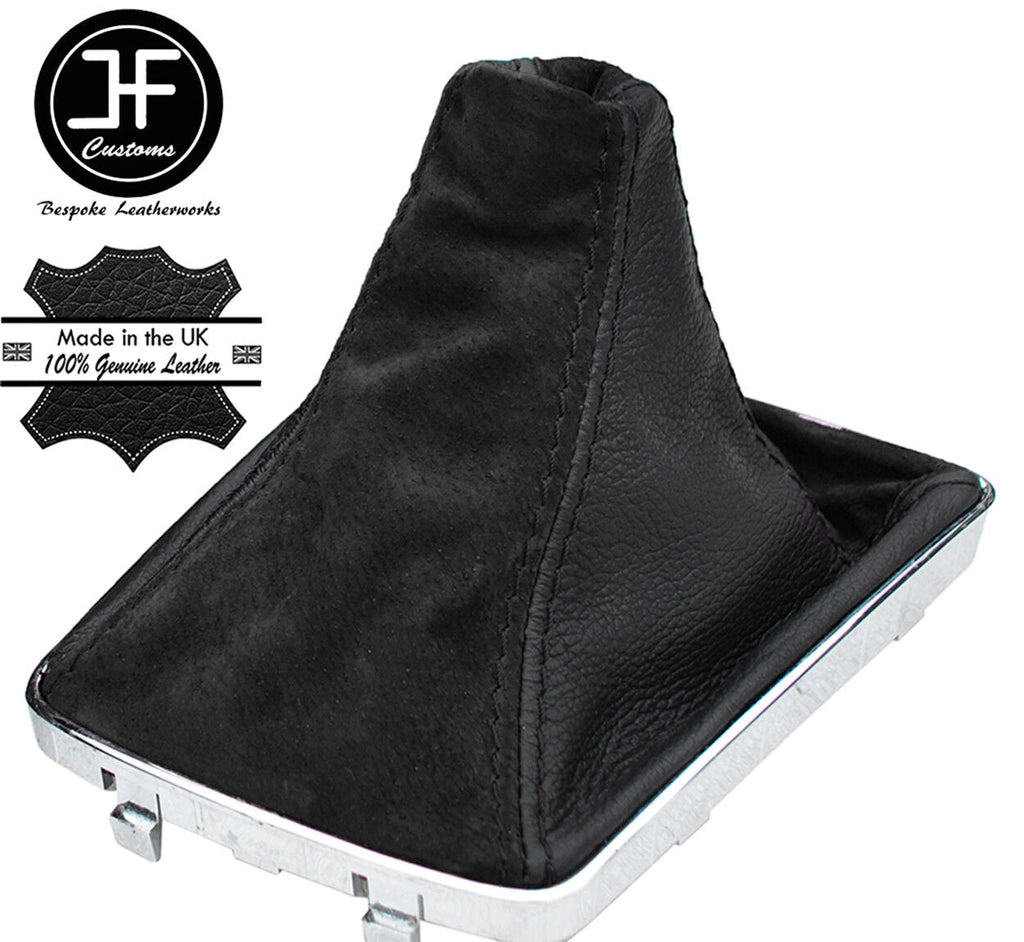 BLACK LEATHER & BLACK SUEDE GEAR GAITER FOR VAUXHALL OPEL ASTRA MK5 H 2005-2010