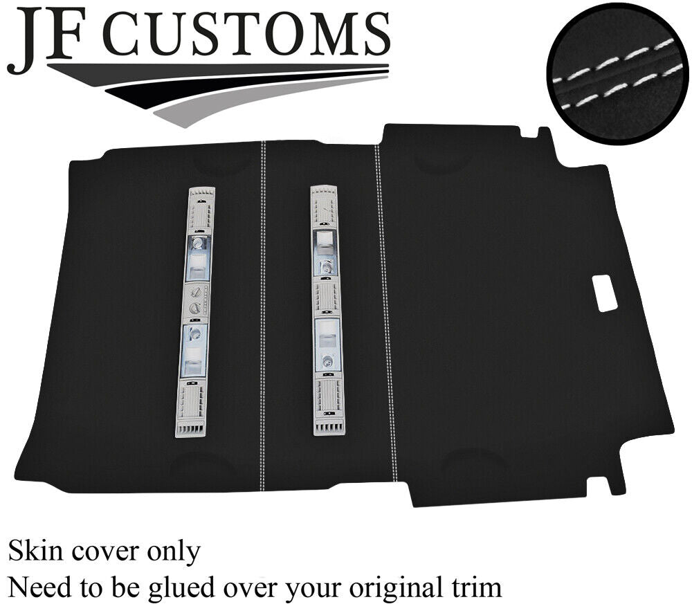 WHITE STITCH LUXE SUEDE REAR ROOF LINER HEADLINING COVER FITS VW T5 TRANSPORTER