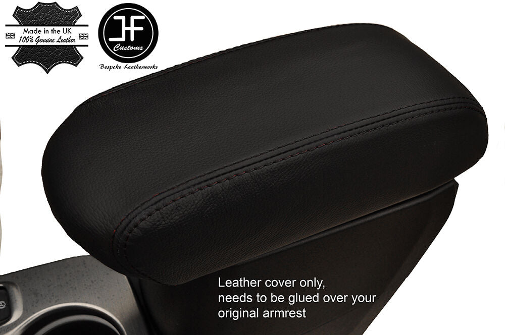 BLACK STITCH ARMREST LEATHER COVER FITS FIAT 500X 500 X  2014-2017 CUSTOM NEW