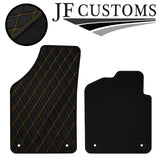 YELLOW DIAMOND STITCH VINYL 2X TAILORED FLOOR CARPET FOR PEUGEOT RCZ 09-15 JF1