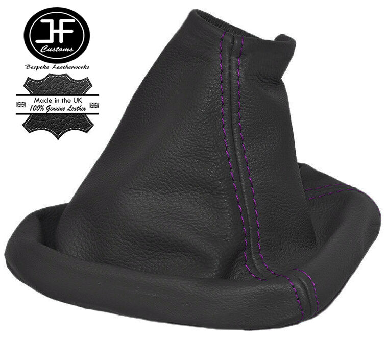 PURPLE STITCH DARK GREY LEATHER GEAR GAITER FITS VAUXHALL OPEL ASTRA H MK5 04-09