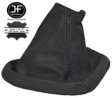 PURPLE STITCH DARK GREY LEATHER GEAR GAITER FITS VAUXHALL OPEL ASTRA H MK5 04-09