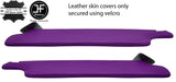 PURPLE REAL LEATHER 2X SUN VISORS COVERS FITS OPEL VAUXHALL MOVANO 2003-2010