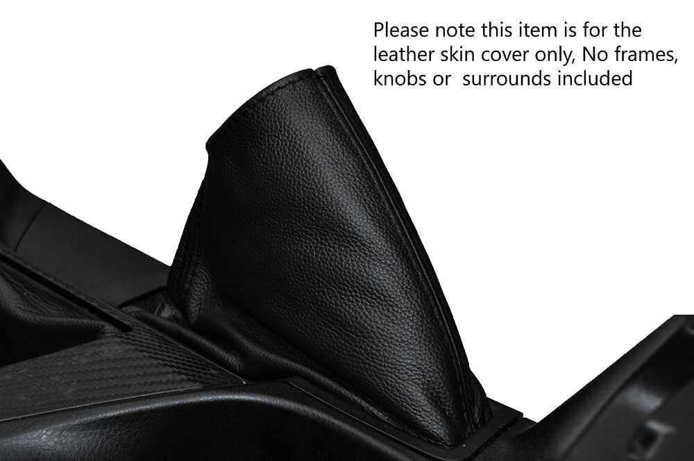 BLACK STITCHING LEATHER SKIN HANDBRAKE GAITER FITS TOYOTA RAV 4 2012-2016