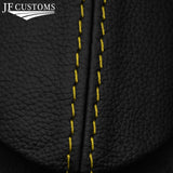 FITS VOLVO C30 06-13 YELLOW STITCH LEATHER HANDBRAKE GAITER+PLASTIC FRAME