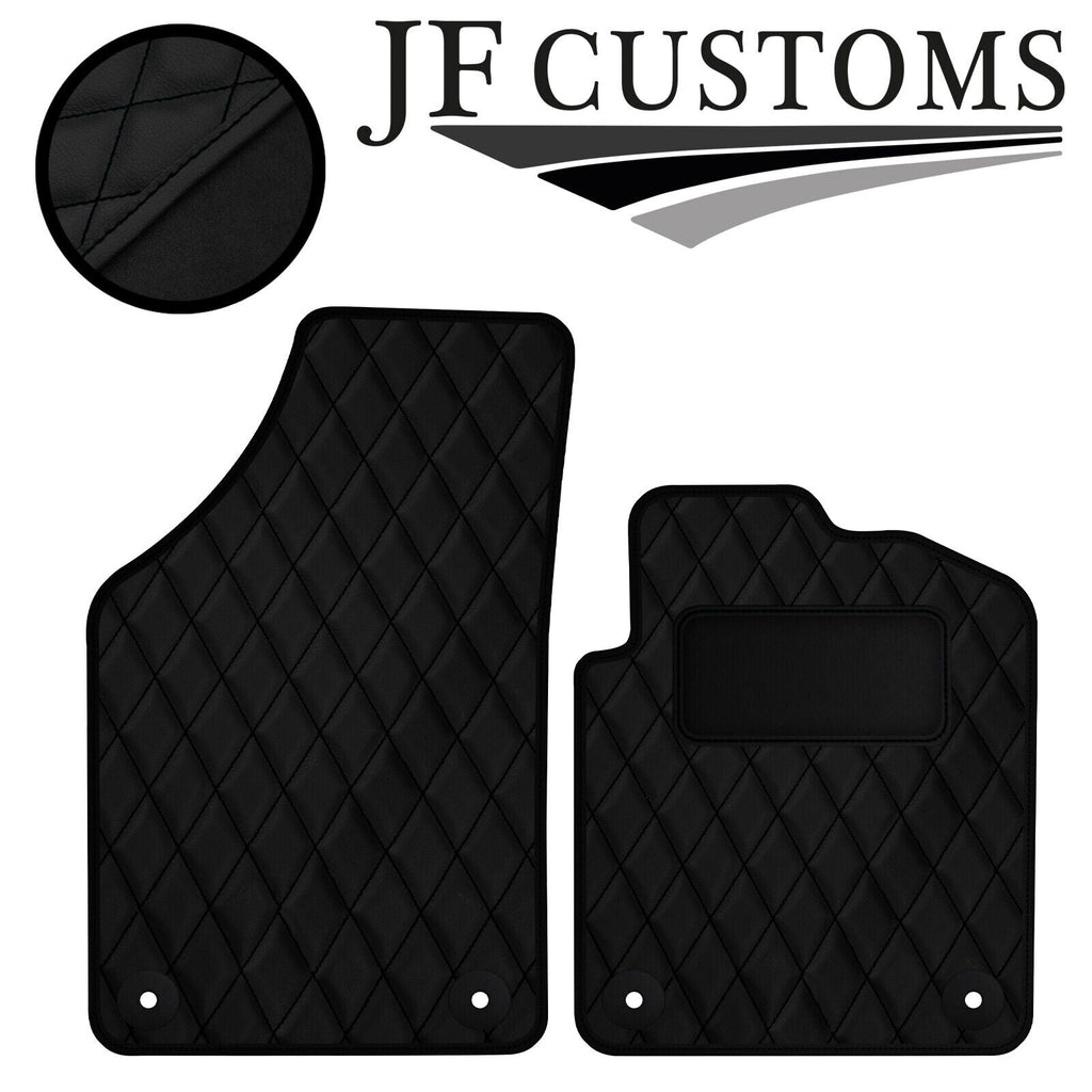 BLACK  DIAMOND STITCH VINYL 2X TAILORED FLOOR CARPET FOR PEUGEOT RCZ 09-15 JF1