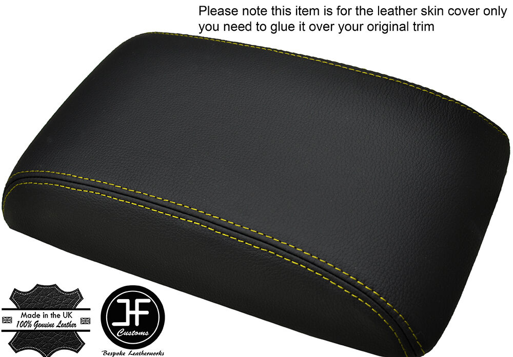 YELLOW STITCHING ARMREST LID LEATHER COVER FITS HYUNDAI SANTA FE 2006-2012