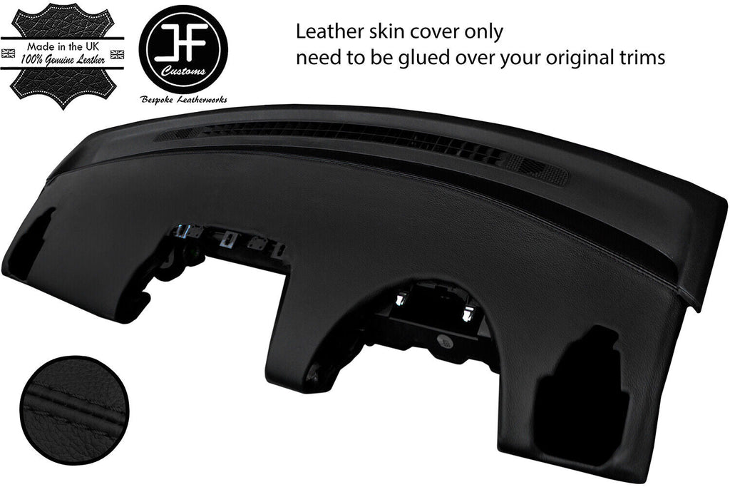 BLACK STITCH DASH DASHBOARD TOP GRAIN LEATHER COVER FOR SMART FORTWO 451 07-10