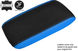 BLACK & BLUE REAL LEATHER ARMREST LID COVER FITS SKYLINE R33 GTS GTR 1993-1998