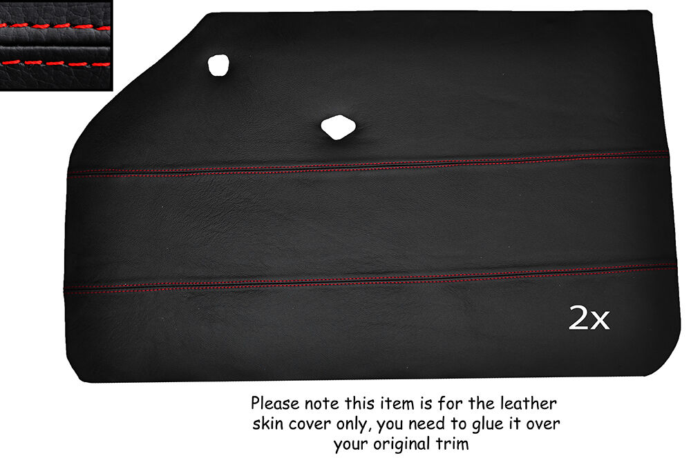 RED STITCH 2X FRONT FULL DOOR CARD SKIN COVERS FITS HUMBER SCEPTRE MK1 MK2