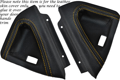 YELLOW STITCH FITS VAUXHALL VX220 VX 220 00-06 2X DOOR HANDLE TRIM LEATHER COVER