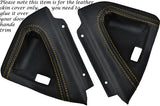 YELLOW STITCH FITS VAUXHALL VX220 VX 220 00-06 2X DOOR HANDLE TRIM LEATHER COVER