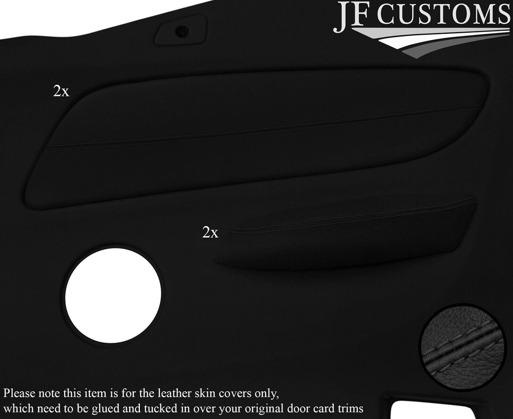 BLACK STITCH REAR DOOR TRIM ARMREST 4X LEATHER COVERS FOR BMW E88 CONVERTIBLE