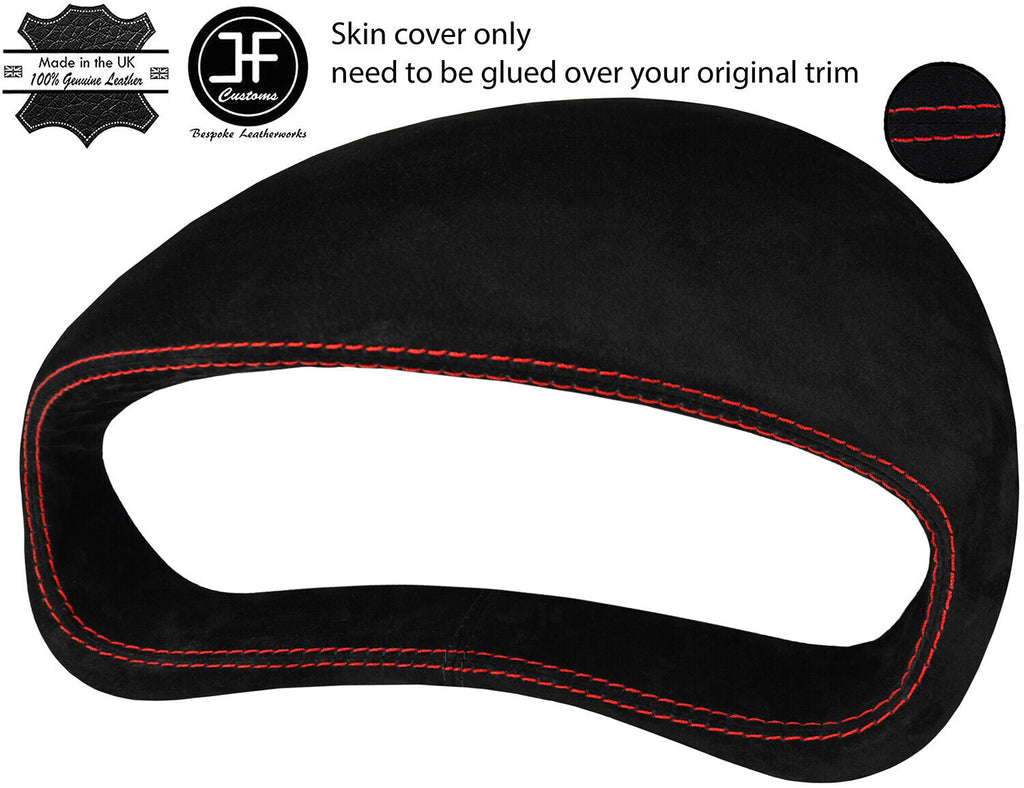RED STITCH GAUGE SPEEDO HOOD SUEDE COVER FOR PEUGEOT 206 1998-2012 CUSTOM NEW