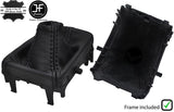 BLACK STITCH LEATHER AUTOMATIC GEAR GAITER + PLASTIC FRAME FOR VOLVO v60 13-16