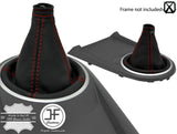 RED STITCH TOP GRAIN LEATHER GEAR GAITER FITS HYUNDAI TIBURON COUPE 02-08 JF2