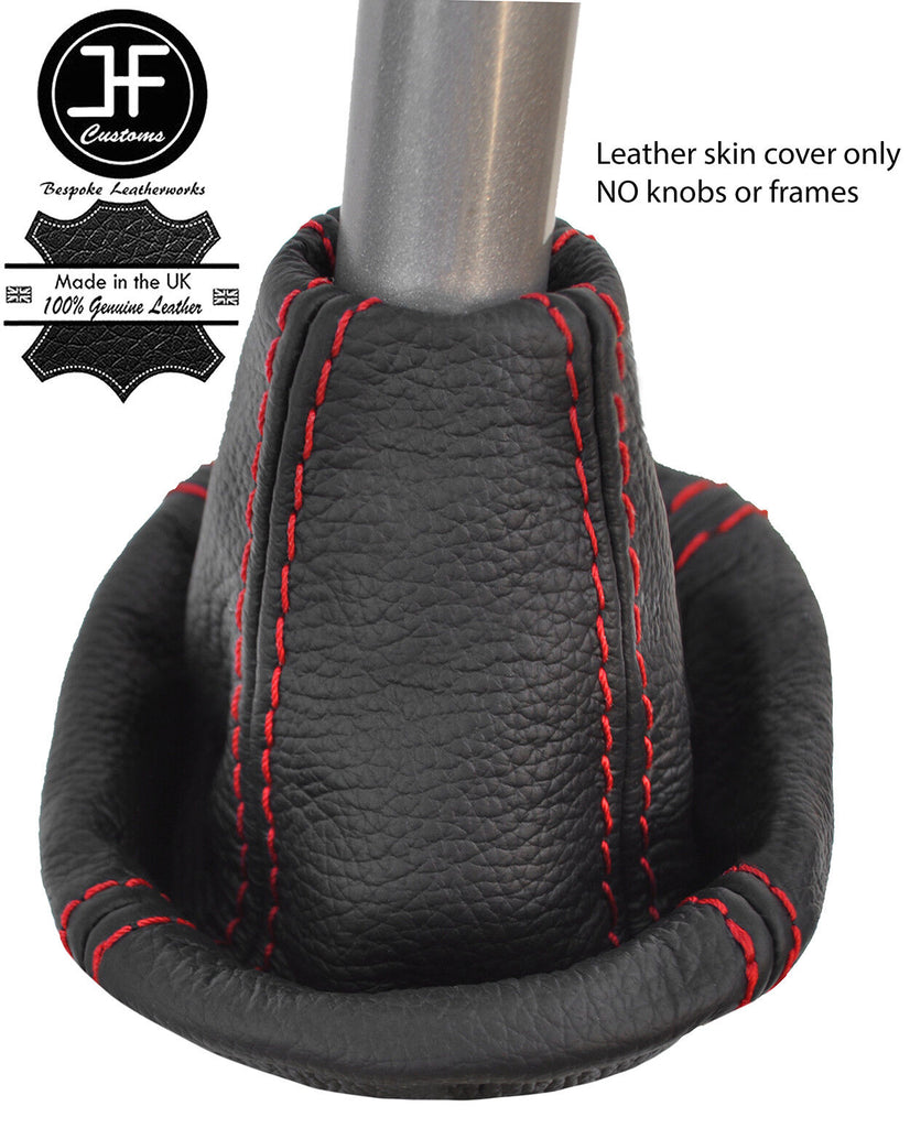 RED STITCH TOP GRAIN LEATHER MANUAL GEAR GAITER FITS SMART FORFOUR 2004-2006