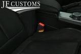 DARK RED STITCH GERMAN STRIPES 2X SEAT BELT LONG COVERS FOR AUDI Q2 2016-2022