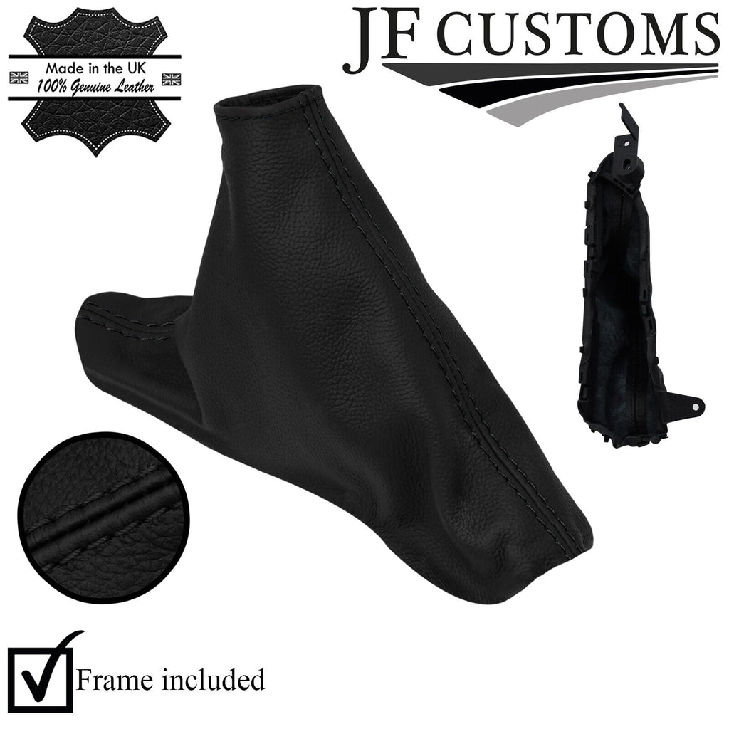 BLACK STITCH ITALIAN LEATHER HANDBRAKE COVER + FRAME FOR MAZDA CX-5 12-16