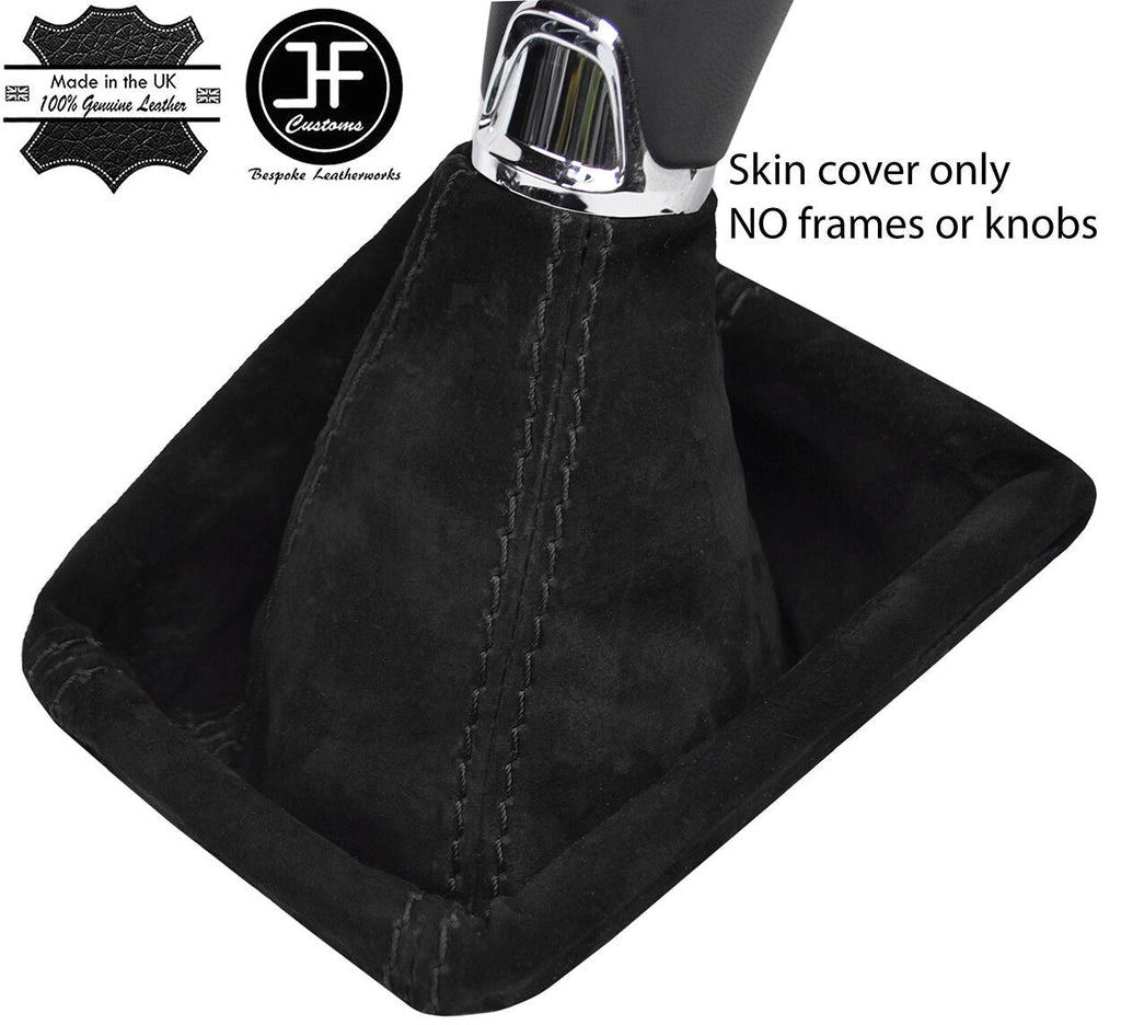 BLACK STITCH REAL SUEDE MANUAL GEAR GAITER FITS SKODA SUPERB 2015-2018