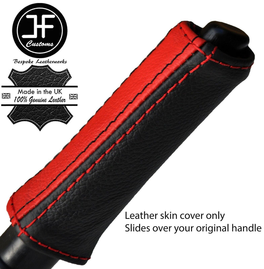 BLACK & RED STRIPE LEATHER HANDBRAKE HANDLE COVER FOR NISSAN 300ZX Z32 89-96