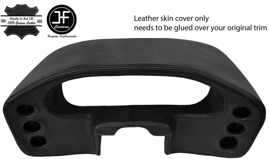 BLACK REAL LEATHER SPEEDO DASH POD COVER FITS PORSCHE 928 1978-1989 CUSTOM NEW