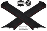 RED STITCH 2X A PILLAR REAL SUEDE COVERS FITS VW TIGUAN 2008-2016 CUSTOM NEW