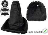 BLACK STITCH LEATHER GEAR GAITER+PLASTIC FRAME FITS NISSAN X-TRAIL T31 08-14