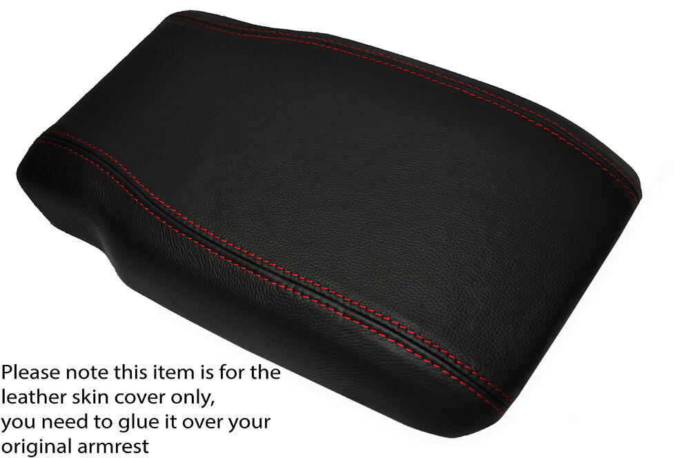 RED STITCH ARMREST LID LEATHER SKIN COVER FITS MERCEDES S CLASS W140 91-98