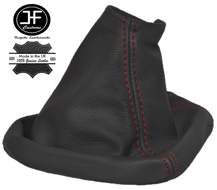RED STITCH DARK GREY LEATHER GEAR GAITER FITS VAUXHALL OPEL ASTRA H MK5 04-09