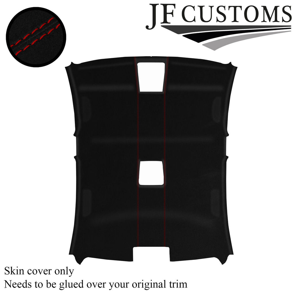 DARK RED STITCH LUXE SUEDE ROOF HEADLINER COVER FOR BMW 3 SERIES E90 SALOON