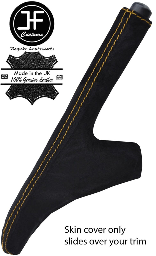 YELLOW STITCHING REAL SUEDE HANDBRAKE GAITER FOR FORD FIESTA MK6 MK7 2002-2008