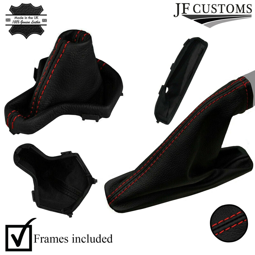 RED STITCH GEAR+HANDBRAKE+PLASTIC FRAMES FOR FREELANDER LR2 AUTOMATIC CUSTOM NEW