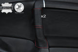 RED STITCH 2X REAR DOOR HANDLE LEATHER COVERS FITS SAAB 95 9-5 2006-2009