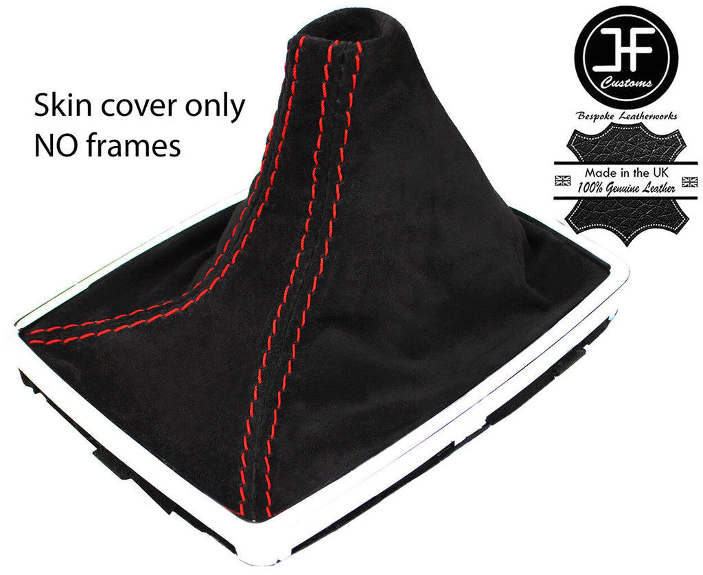 RED  STITCH REAL SUEDE MANUAL GEAR GAITER FOR MERCEDES C CLASS W204 2007-2014