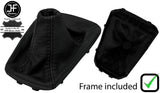 BLACK & BLACK LEATHER GEAR GAITER + PLASTIC FRAME FITS FORD FOCUS 2018-2020