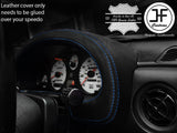 BLUE STITCH SPEEDO GAUGE HOOD REAL LEATHER COVER FOR MAZDA MX5 MK1 MIATA 89-97