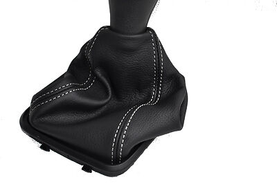 FITS MERCEDES A CLASS W169 LEATHER GEAR GAITER white stitc CUSTOM NEW MADE IN UK