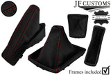 D RED STITCH LEATHER GEAR HANDBRAKE + FRAMES FOR VAUXHALL ASTRA MK5 AH H 04-09