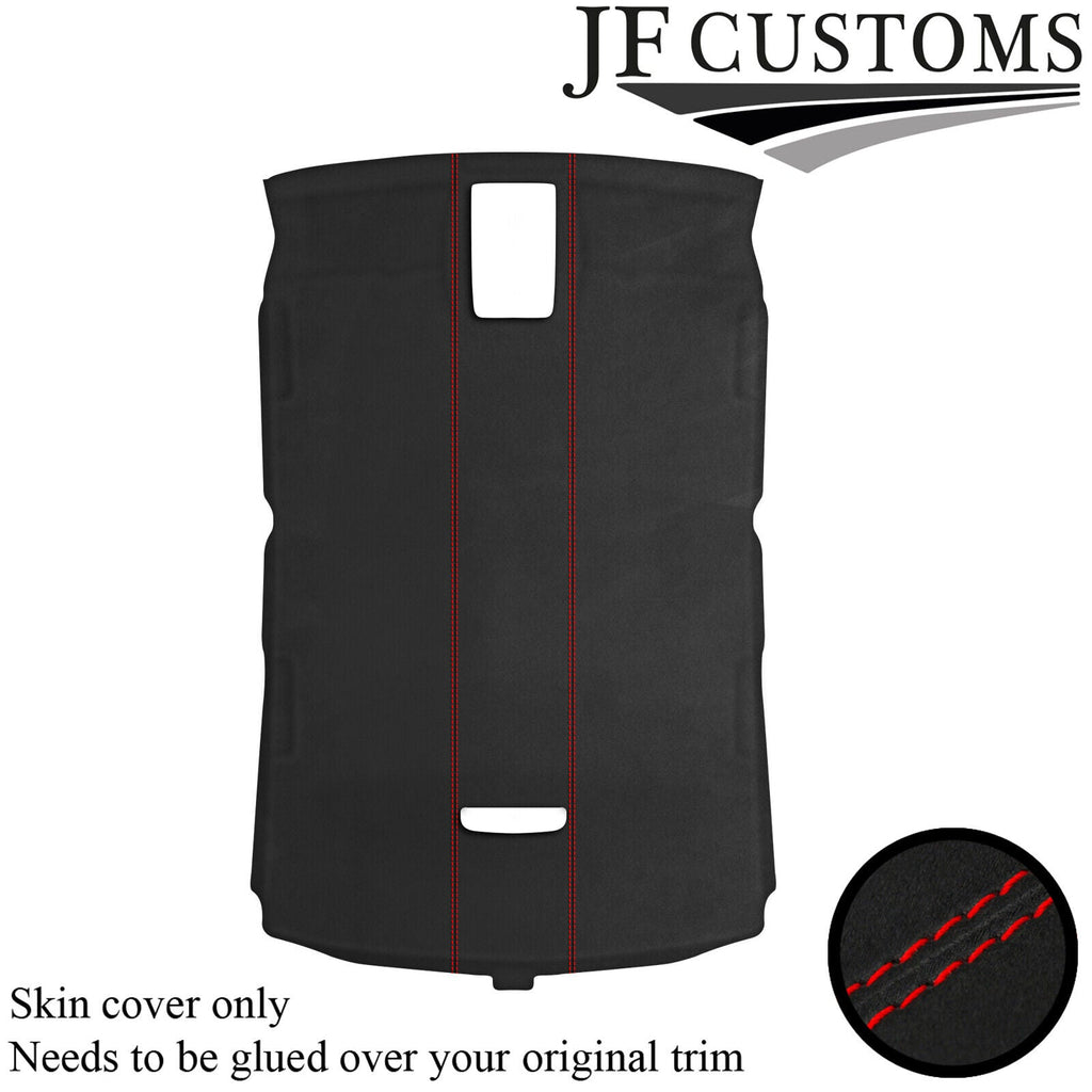 RED STITCH D GREY SUEDE ROOF HEADLINER COVER FOR AUDI A4 B7 04-09 SALOON