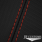 RED STITCH CARBON VINYL GAITER SET FOR BMW MINI COOPER R55 R56 R57 CUSTOM NEW