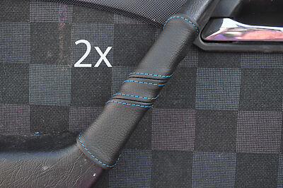 blue stitch FITS MERCEDES C CLASS W202 93-97 2X DOOR HANDLE LEATHER COVERS