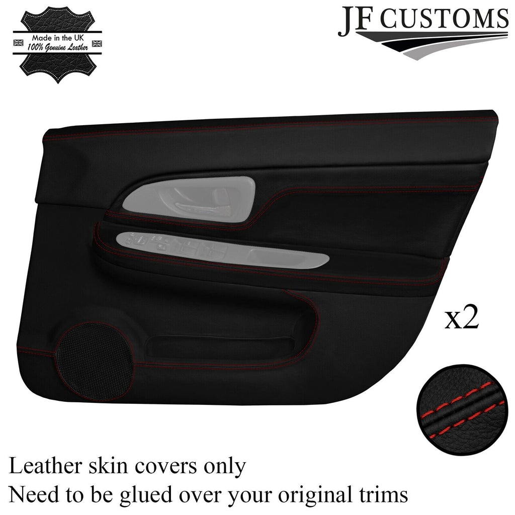 DARK RED STITCH 2X FULL FRONT DOOR CARD COVERS FOR SUBARU IMPREZA WRX STI 03-07