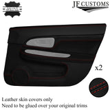 DARK RED STITCH 2X FULL FRONT DOOR CARD COVERS FOR SUBARU IMPREZA WRX STI 03-07