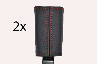red stitch FITS MITSUBISHI FTO FRONT SEAT BELT STALK LEATHER COVERS CUSTOM NEW