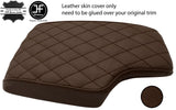 BROWN LEATHER DIAMOND STITCH ARMREST COVER FITS BMW 4 SERIES F32 F33 F82 F83
