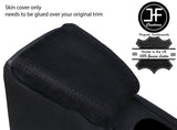 BLACK STITCHING REAL SUEDE ARMREST COVER FOR VW GOLF MK3 VENTO JETTA 1991-1998